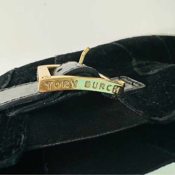 TORY BURCH Adrienne womans SZ 9,5 black suede high heel wedge ankle pull on boot - Picture 5 of 10